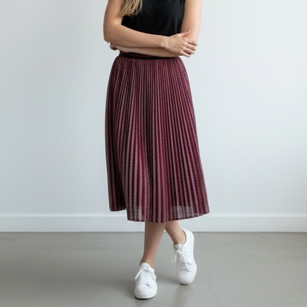 Nasty Gal Burgundy Midi Skirt